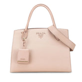 プラダ モノクローム ハンドバッグ ショルダーバッグ 2WAY ピンクベージ レザー レディース PRADA 【中古】